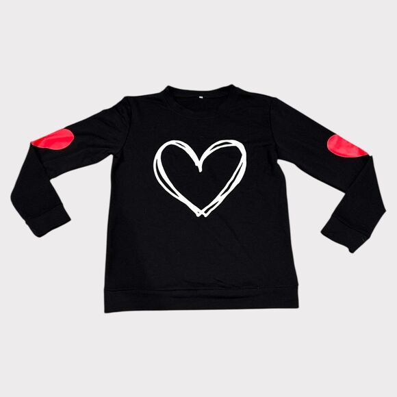 Black Heart Graphic Sweatshirt – Women’s Size Small EUC - Picture 1 of 4